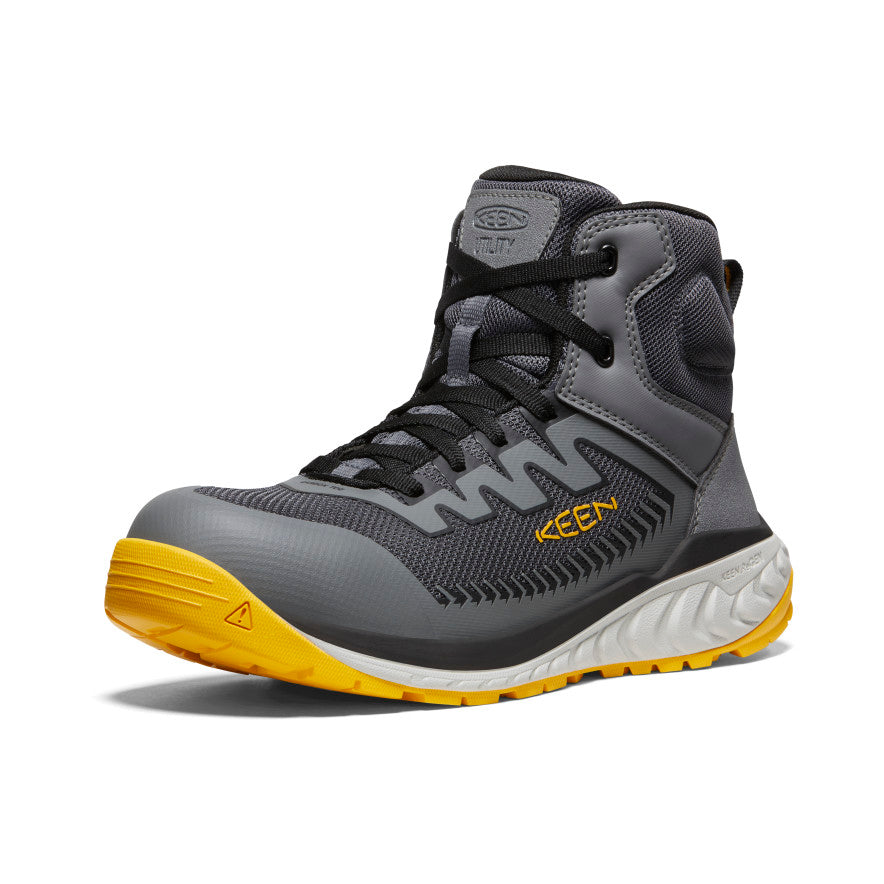 Men's Arvada Mid Work Sneaker (Carbon Toe) | Black/Keen Yellow - Image 3