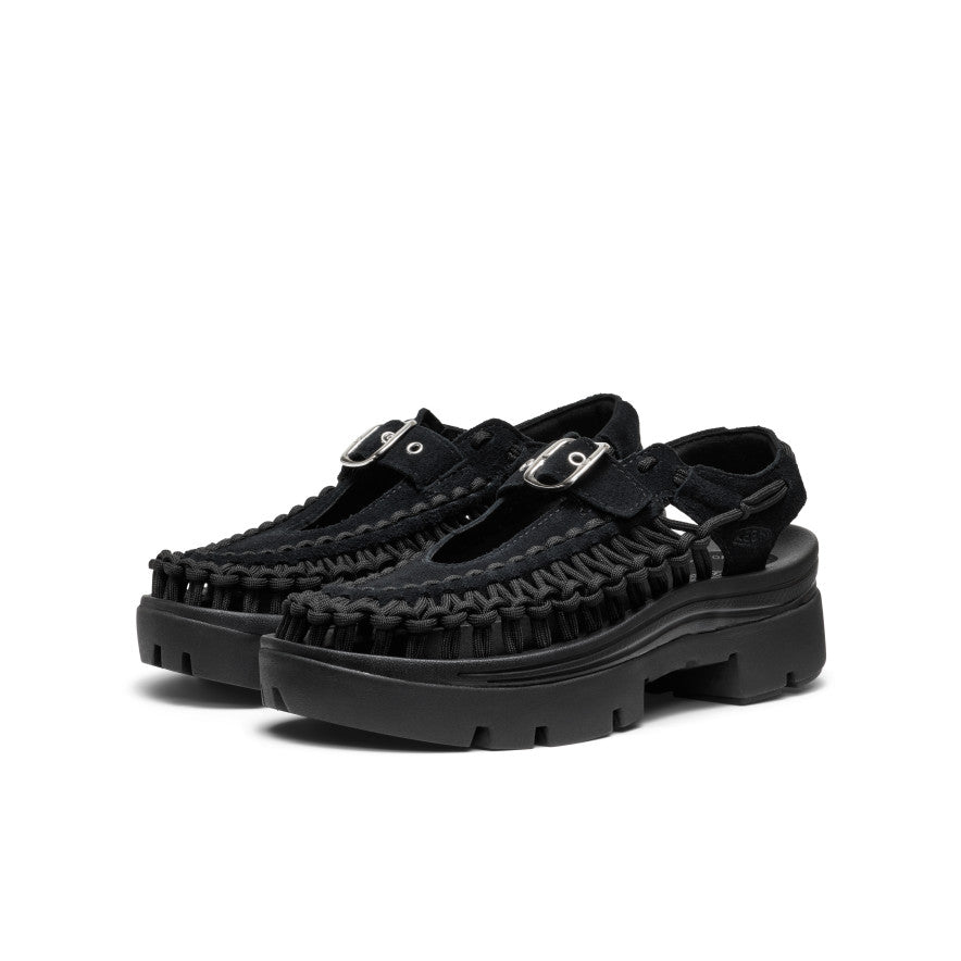 All Gender UNEEK PLT Mary Jane Sneaker | Black/Black - Image 3