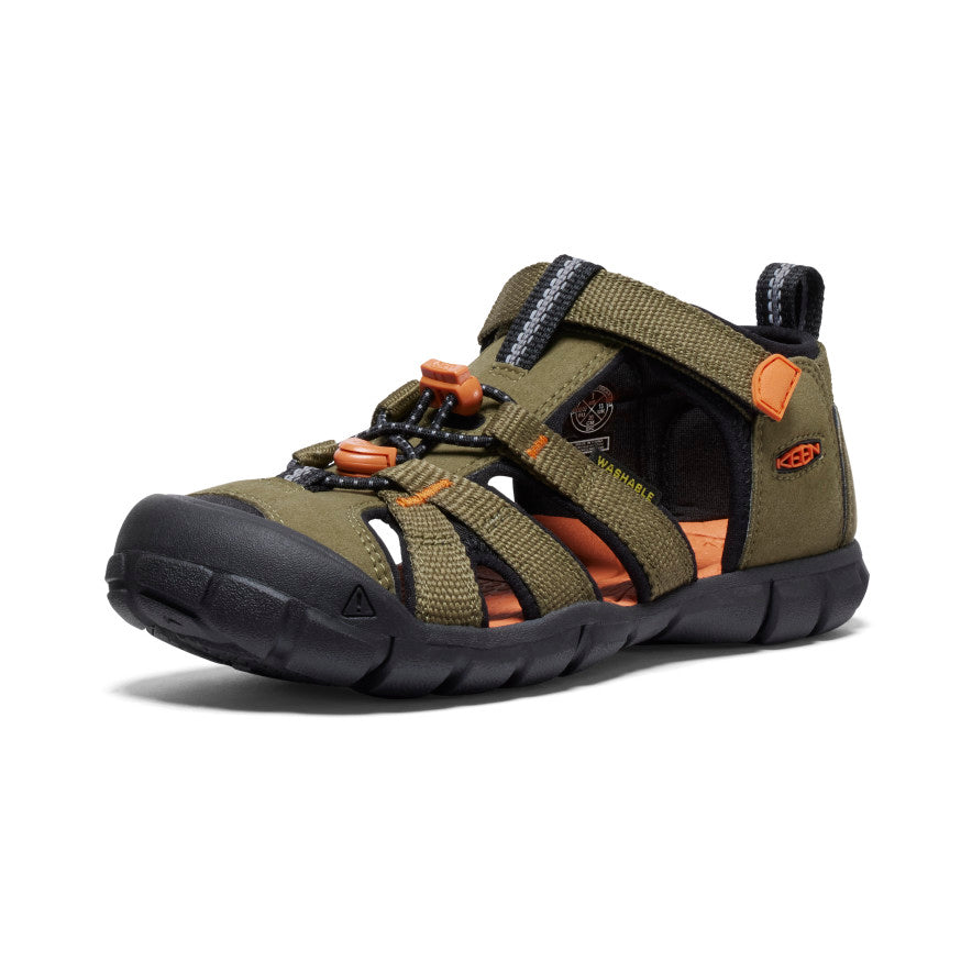 Big Kids' Seacamp II CNX | Dark Olive/Gold Flame - Image 3