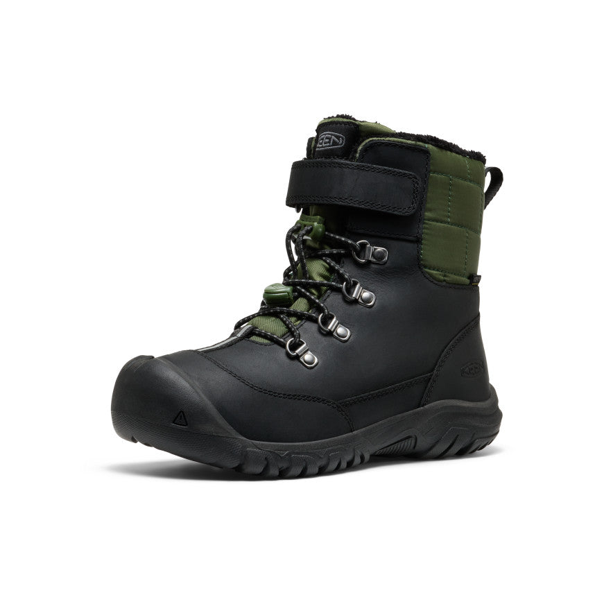 Big Kids' Kanibou Waterproof Winter Boot | Black/Bronze Green - Image 3