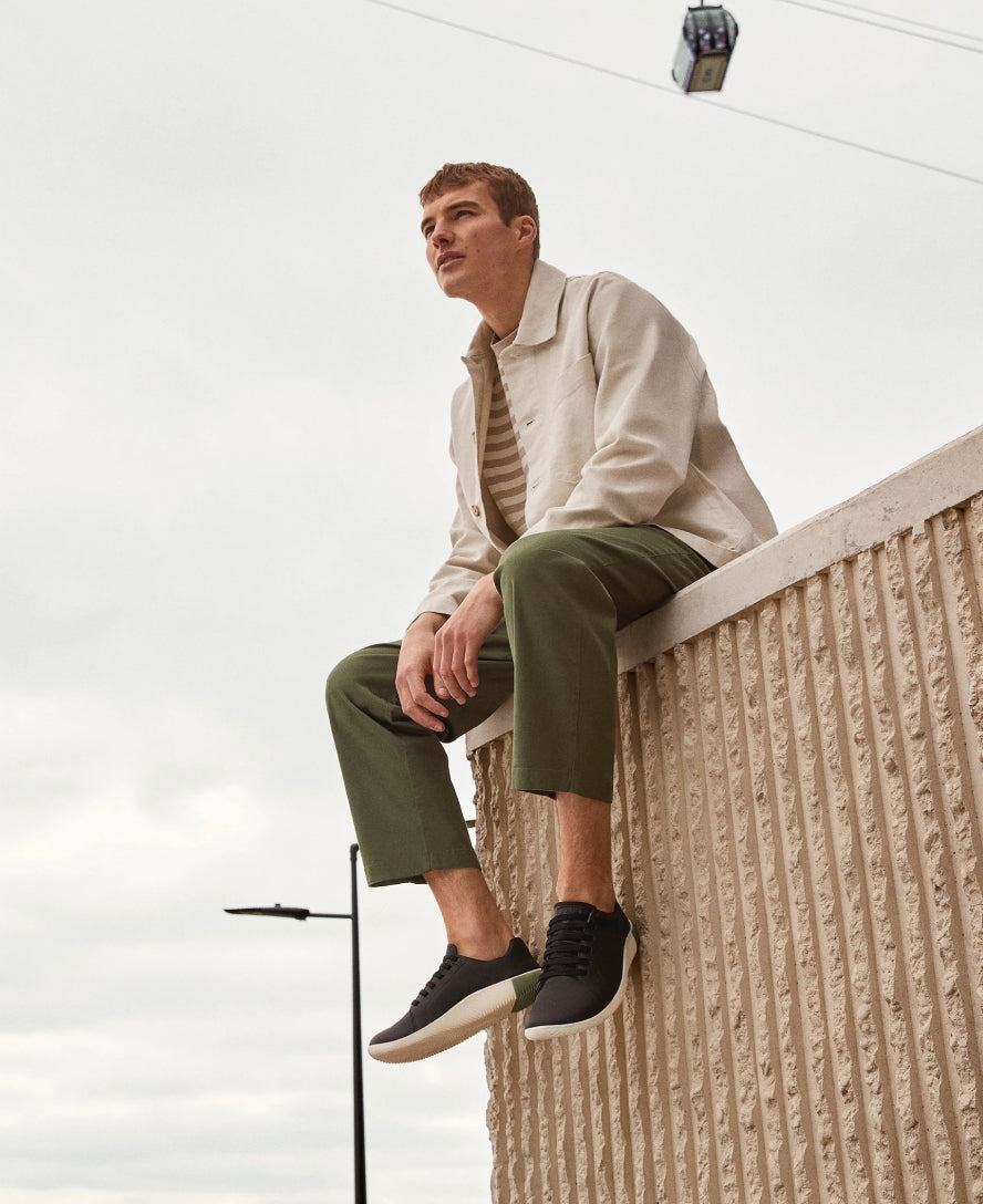 Men's KNX Leather Sneaker | Black/Star White - Image 9