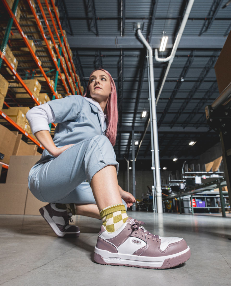 Women's Overton Work Shoe (Carbon Toe) | Star White/Black - Image 9