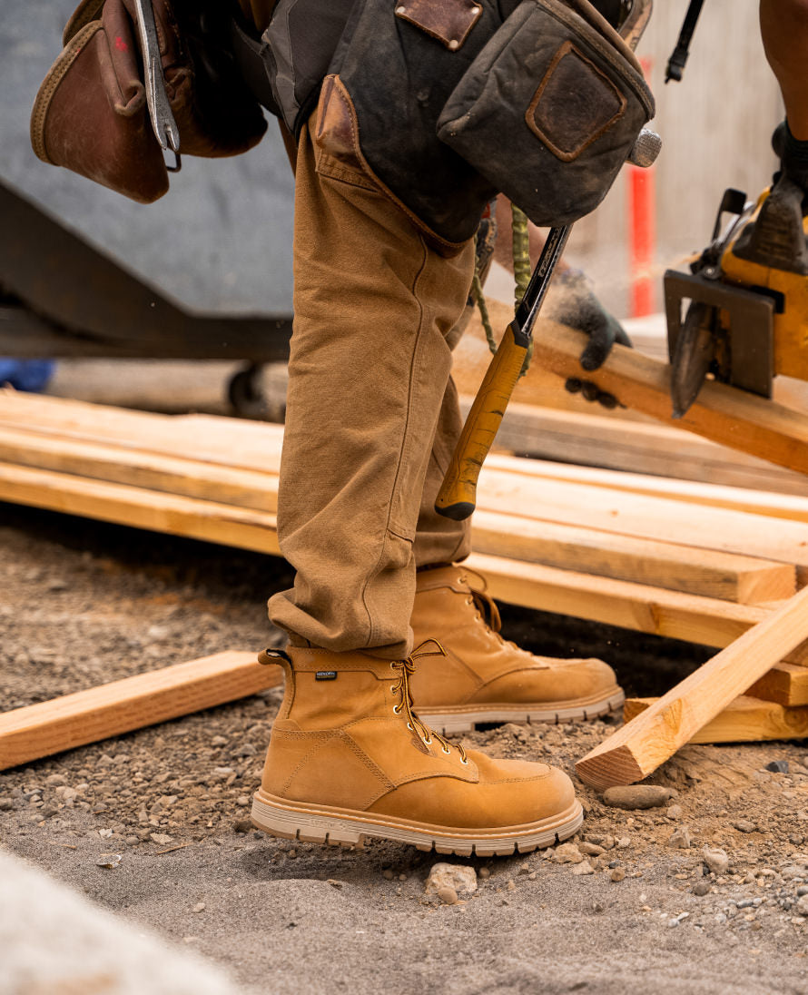 Men's San Jose 6 Waterproof 90° Heel Boot (Aluminum Toe) | Bison/Black - Image 9