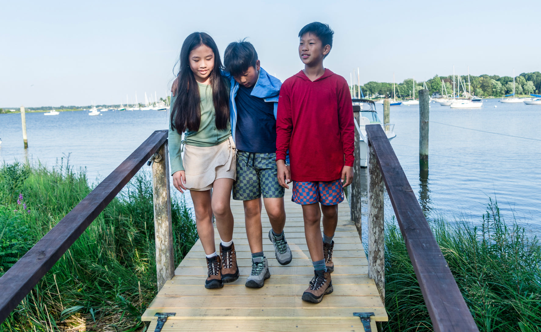 Big Kids' Targhee IV Waterproof Hiking Boot | Alloy/Granite Green - Image 7