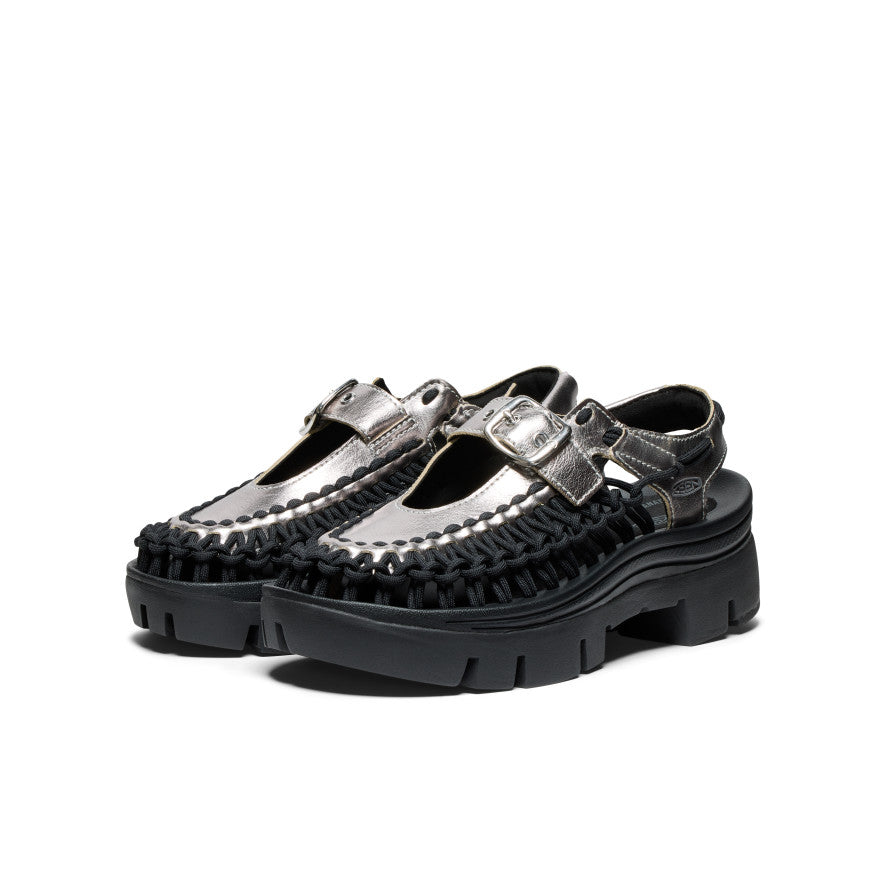 All Gender UNEEK PLT Mary Jane Sneaker | Silver/Black - Image 2